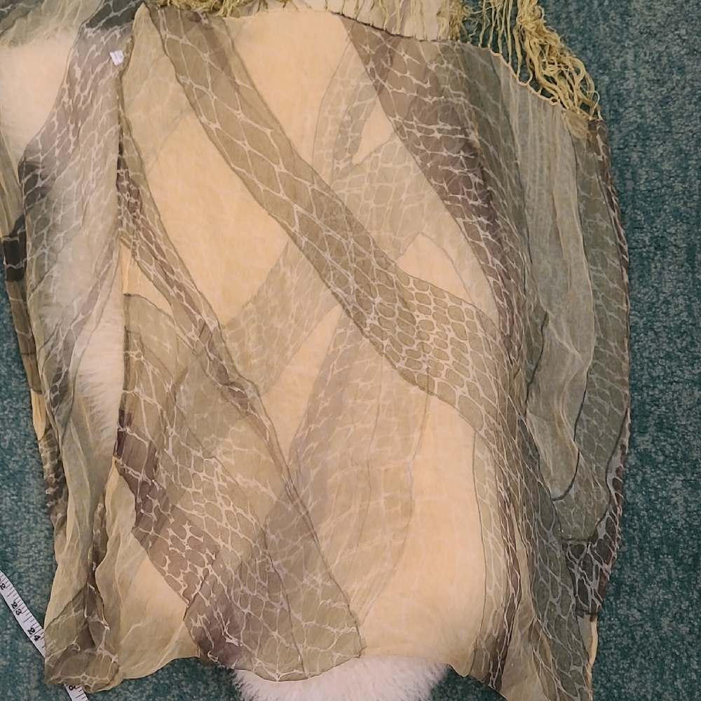 Source Unknown Beige and Brown Scarf